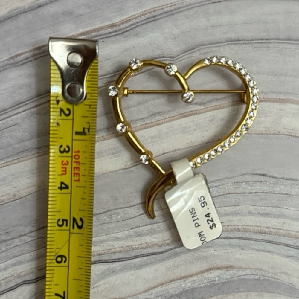 Rhinestone Heart Brooch
